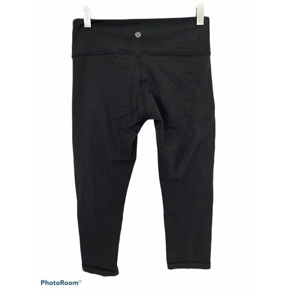 LULULEMON Black 21” Cropped Leggings Skinny Fit Size M/6 A1 - Picture 2 of 5
